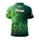 Green sports jersey with shamrock design and 'Devious' branding on a white background